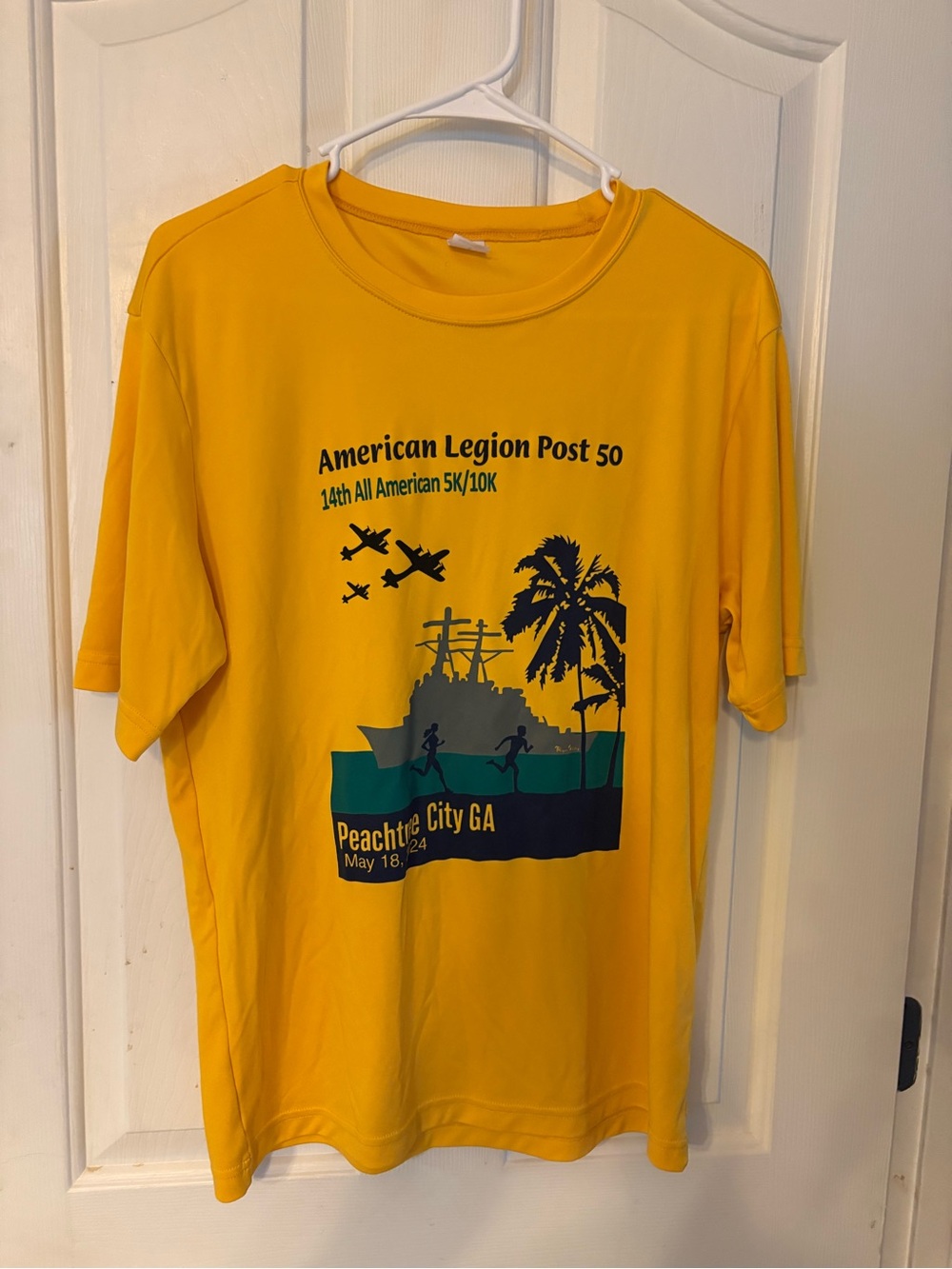Sport-Tek Yellow Kids' Short Sleeve Tee with Navy & Teal Event Graphic